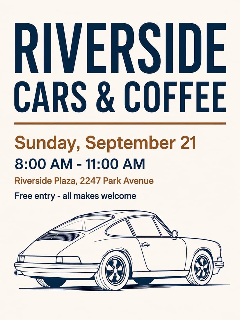 A clean car meet flyer