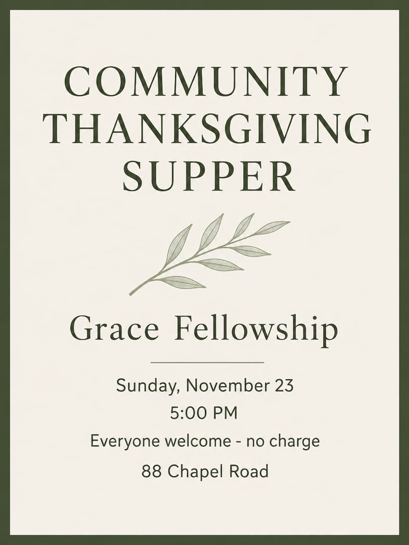 A clean church event flyer