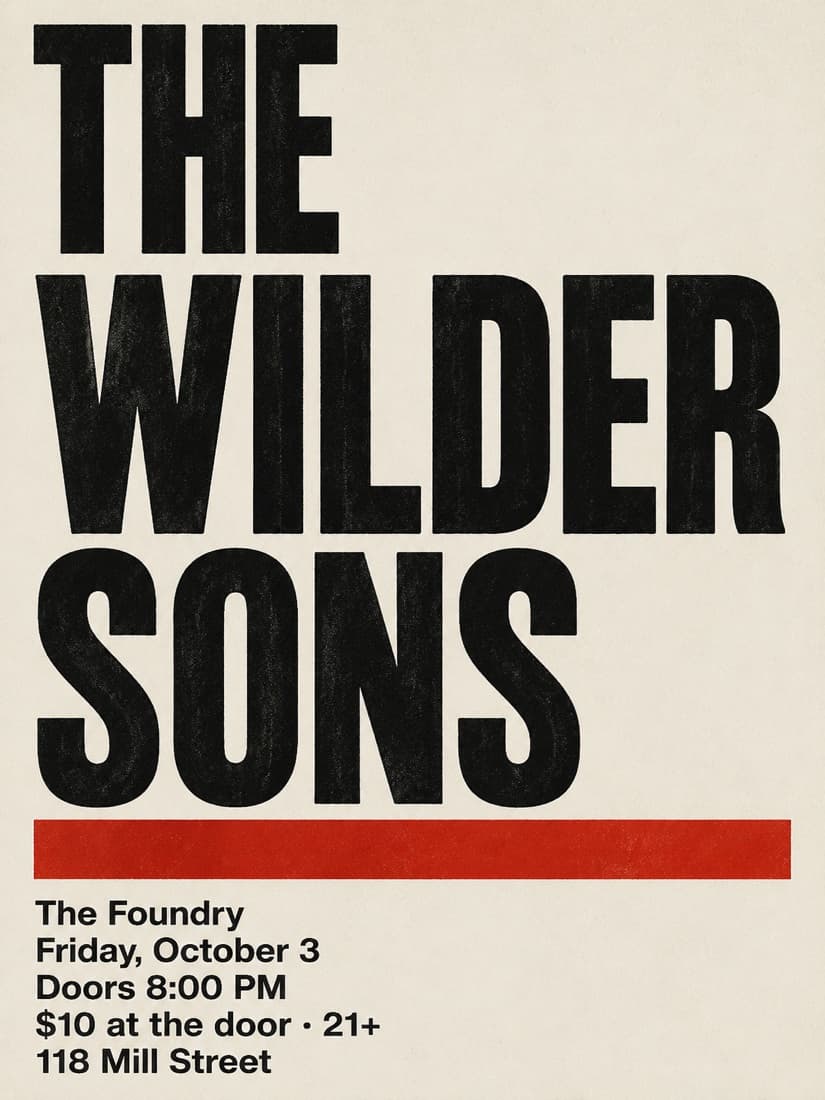 A clean live music flyer